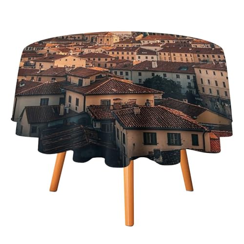 FHESDCW Tischdecke "The Old Town at Sunset", hitzebeständig, Polyester, rund, strapazierfähig, waschbar, Tischdecke für Küche, Party, Hochzeit, Picknick, 91,4 x 91,4 cm FHESDCW Tischdecke "The Old Town at Sunset", hitzebeständig, Polyester, rund, strapazierfähig, waschbar, Tischdecke für Küche, Party, Hochzeit, Picknick, 91,4 x 91,4 cm von FHESDCW