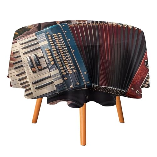 FHESDCW Tischdecke für Musiker und Instrumente, hitzebeständig, Polyester, rund, strapazierfähig, waschbar, Tischdecke für Küche, Party, Hochzeit, Picknick, 91,4 x 91,4 cm FHESDCW Tischdecke für Musiker und Instrumente, hitzebeständig, Polyester, rund, strapazierfähig, waschbar, Tischdecke für Küche, Party, Hochzeit, Picknick, 91,4 x 91,4 cm von FHESDCW