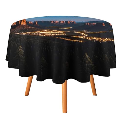 FHESDCW Tischdecke im Western-Stil, hitzebeständig, Polyester, runde Tischdecke, langlebig, waschbar, Tischdecke für Küche, Party, Hochzeit, Picknick, 91,4 x 91,4 cm FHESDCW Tischdecke im Western-Stil, hitzebeständig, Polyester, runde Tischdecke, langlebig, waschbar, Tischdecke für Küche, Party, Hochzeit, Picknick, 91,4 x 91,4 cm von FHESDCW