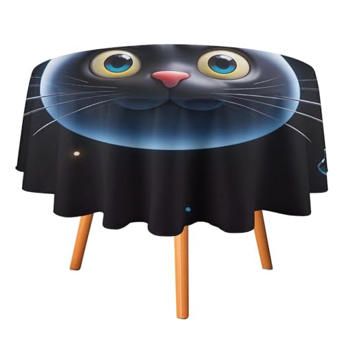 FHESDCW Tischdecke in niedlicher Katzenform, hitzebeständig, Polyester, rund, strapazierfähig, waschbar, Tischdecke für Küche, Party, Hochzeit, Picknick, 91,4 x 91,4 cm FHESDCW Tischdecke in niedlicher Katzenform, hitzebeständig, Polyester, rund, strapazierfähig, waschbar, Tischdecke für Küche, Party, Hochzeit, Picknick, 91,4 x 91,4 cm von FHESDCW