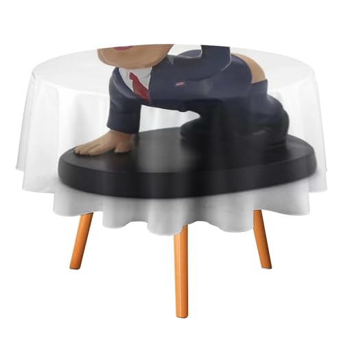 FHESDCW Tischdecke mit Cartoon-Präsidenten, hitzebeständig, Polyester, rund, strapazierfähig, waschbar, Tischdecke für Küche, Party, Hochzeit, Picknick, 127 x 127 cm FHESDCW Tischdecke mit Cartoon-Präsidenten, hitzebeständig, Polyester, rund, strapazierfähig, waschbar, Tischdecke für Küche, Party, Hochzeit, Picknick, 127 x 127 cm von FHESDCW