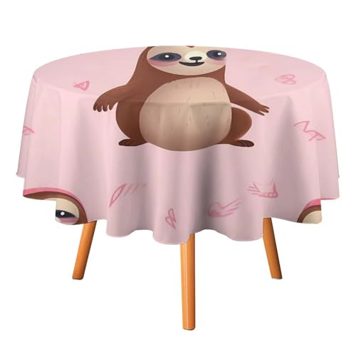 FHESDCW Tischdecke mit Faultiermotiv, hitzebeständig, Polyester, rund, strapazierfähig, waschbar, Tischdecke für Küche, Party, Hochzeit, Picknick, 91,4 x 91,4 cm FHESDCW Tischdecke mit Faultiermotiv, hitzebeständig, Polyester, rund, strapazierfähig, waschbar, Tischdecke für Küche, Party, Hochzeit, Picknick, 91,4 x 91,4 cm von FHESDCW