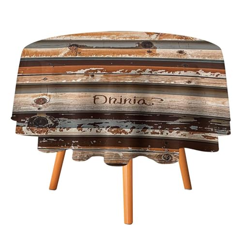FHESDCW Tischdecke mit Holzbrett-Arrangement, hitzebeständig, Polyester, runde Tischdecke, langlebig, waschbar, Tischdecke für Küche, Party, Hochzeit, Picknick, 91,4 x 91,4 cm FHESDCW Tischdecke mit Holzbrett-Arrangement, hitzebeständig, Polyester, runde Tischdecke, langlebig, waschbar, Tischdecke für Küche, Party, Hochzeit, Picknick, 91,4 x 91,4 cm von FHESDCW