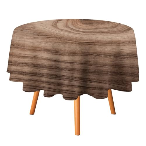 FHESDCW Tischdecke mit Holzmaserung, hitzebeständig, Polyester, rund, strapazierfähig, waschbar, Tischdecke für Küche, Party, Hochzeit, Picknick, 178 x 178 cm FHESDCW Tischdecke mit Holzmaserung, hitzebeständig, Polyester, rund, strapazierfähig, waschbar, Tischdecke für Küche, Party, Hochzeit, Picknick, 178 x 178 cm von FHESDCW