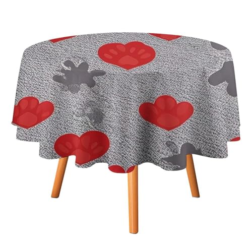 FHESDCW Tischdecke mit Hundekrallen-Motiv, hitzebeständig, Polyester, rund, strapazierfähig, waschbar, Tischdecke für Küche, Party, Hochzeit, Picknick, 152,4 x 152,4 cm FHESDCW Tischdecke mit Hundekrallen-Motiv, hitzebeständig, Polyester, rund, strapazierfähig, waschbar, Tischdecke für Küche, Party, Hochzeit, Picknick, 152,4 x 152,4 cm von FHESDCW