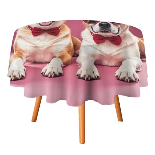 FHESDCW Tischdecke mit Sonnenbrille, hitzebeständig, Polyester, rund, strapazierfähig, waschbar, Tischdecke für Küche, Party, Hochzeit, Picknick, 91,4 x 91,4 cm FHESDCW Tischdecke mit Sonnenbrille, hitzebeständig, Polyester, rund, strapazierfähig, waschbar, Tischdecke für Küche, Party, Hochzeit, Picknick, 91,4 x 91,4 cm von FHESDCW