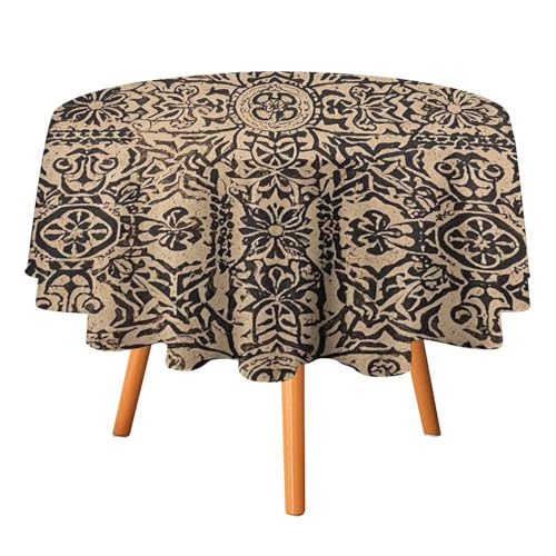 FHESDCW Tischdecke mit antikem Hintergrund, hitzebeständig, Polyester, rund, strapazierfähig, waschbar, Tischdecke für Küche, Party, Hochzeit, Picknick, 91,4 x 91,4 cm FHESDCW Tischdecke mit antikem Hintergrund, hitzebeständig, Polyester, rund, strapazierfähig, waschbar, Tischdecke für Küche, Party, Hochzeit, Picknick, 91,4 x 91,4 cm von FHESDCW