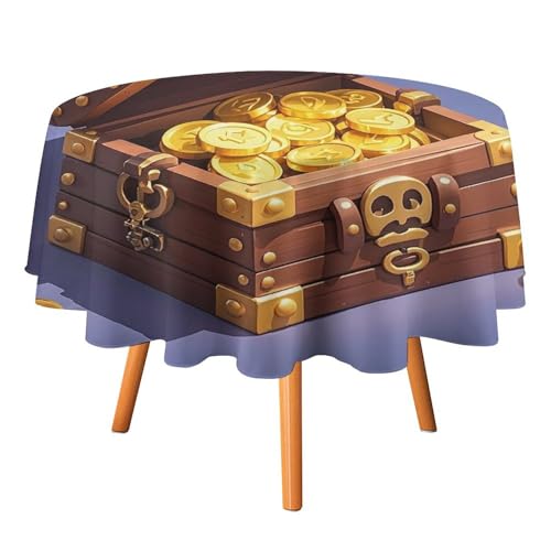 FHESDCW Treasure Tischdecke, hitzebeständig, Polyester, rund, strapazierfähig, waschbar, Tischdecke für Küche, Party, Hochzeit, Picknick, 91,4 x 91,4 cm FHESDCW Treasure Tischdecke, hitzebeständig, Polyester, rund, strapazierfähig, waschbar, Tischdecke für Küche, Party, Hochzeit, Picknick, 91,4 x 91,4 cm von FHESDCW