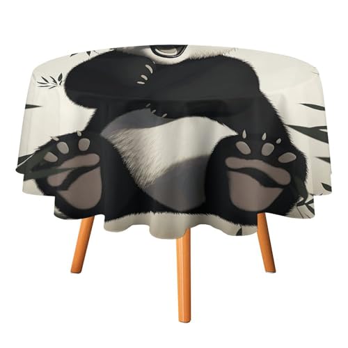 FHESDCW Verspielte Panda-Tischdecke, hitzebeständig, Polyester, rund, strapazierfähig, waschbar, Tischdecke für Küche, Party, Hochzeit, Picknick, 91,4 x 91,4 cm FHESDCW Verspielte Panda-Tischdecke, hitzebeständig, Polyester, rund, strapazierfähig, waschbar, Tischdecke für Küche, Party, Hochzeit, Picknick, 91,4 x 91,4 cm von FHESDCW