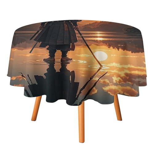 FHESDCW Warrior Reflection Tischdecke, hitzebeständig, Polyester, rund, strapazierfähig, waschbar, Tischdecke für Küche, Party, Hochzeit, Picknick, 178 x 178 cm FHESDCW Warrior Reflection Tischdecke, hitzebeständig, Polyester, rund, strapazierfähig, waschbar, Tischdecke für Küche, Party, Hochzeit, Picknick, 178 x 178 cm von FHESDCW
