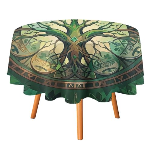 FHESDCW Weltbaum-Tischdecke, hitzebeständig, Polyester, rund, strapazierfähig, waschbar, Tischdecke für Küche, Party, Hochzeit, Picknick, 91,4 x 91,4 cm FHESDCW Weltbaum-Tischdecke, hitzebeständig, Polyester, rund, strapazierfähig, waschbar, Tischdecke für Küche, Party, Hochzeit, Picknick, 91,4 x 91,4 cm von FHESDCW