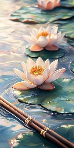 Blume Diamond Painting Kinder, Diamond Painting Erwachsene groß Anlage, Diamant Malerei Set, 5D Diamant Kunst Bilder Anfänger, DIY Mosaikherstellung Bastelset, Wanddekoration für Zuhause 35x70cm H-734 von FHFFTZSC