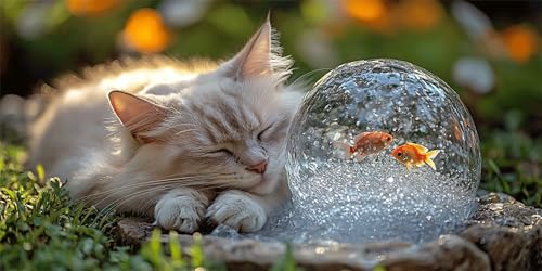 Diamond Painting Kinder Katze, Diamond Painting Set für Erwachsene und Kinder, DIY Diamant Kunst Kits, Mosaikherstellung, Diamanten Malerei Stickerei Kreuzstich Home Wand Dekor Fisch 80x160cm H-327 von FHFFTZSC