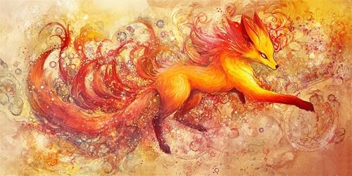 Diamond Painting Kinder Tier, Diamond Painting Set für Erwachsene und Kinder, DIY Diamant Kunst Kits, Mosaikherstellung, Diamanten Malerei Stickerei Kreuzstich Geschenke Home Dekor Fuchs 30x60cm H-15 von FHFFTZSC