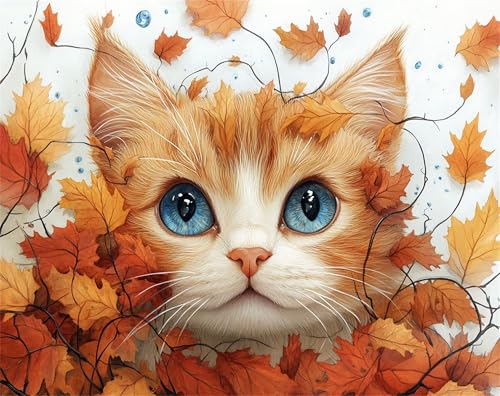 Malen Nach Zahlen Erwachsene Tier Malen Nach Zahlen Kinder ab 7, DIY Set Erwachsene Mit 3 Pinseln und Acrylfarbe, Paint by Numbers für Anfänger, Home Deko Geschenk, Ohne Rahmen, 100x135cm Katze x-z144 von FHFFTZSC