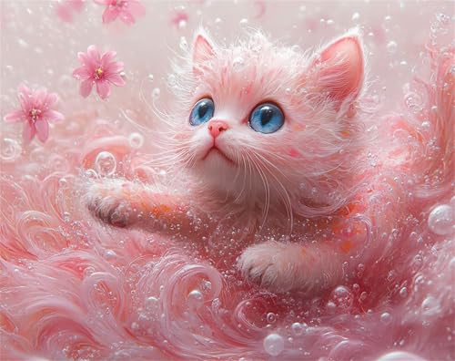 Malen Nach Zahlen Erwachsene Tier Malen Nach Zahlen Kinder ab 7, DIY Set Erwachsene Mit 3 Pinseln und Acrylfarbe, Paint by Numbers für Anfänger, Home Deko Geschenk, Ohne Rahmen, 100x135cm Katze x-z138 von FHFFTZSC