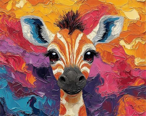 Malen Nach Zahlen Erwachsene Tier Malen Nach Zahlen Kinder ab 7, DIY Set Erwachsene Mit 3 Pinseln und Acrylfarbe, Paint by Numbers für Home Deko Geburtstag Geschenk, Ohne Rahmen, 20x30cm Pferd x-z131 von FHFFTZSC