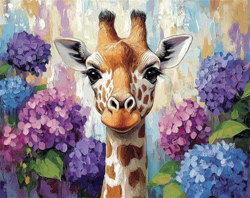 Malen Nach Zahlen Erwachsene Tier Malen Nach Zahlen Reh Bastelset Erwachsene, Paint by Numbers Mit 3 Pinseln und Acrylfarbe, DIY Set für Anfänger und Kinder Ohne Rahmen, Wanddeko 50 x 70 cm x-z129 von FHFFTZSC