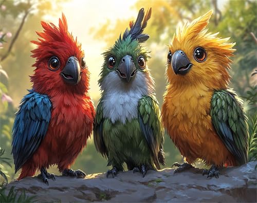 Malen Nach Zahlen Erwachsene Tier Malen Nach Zahlen Vogel Bastelset Erwachsene, Paint by Numbers Mit 3 Pinseln und Acrylfarbe, DIY Set für Anfänger und Kinder Ohne Rahmen, Wanddeko 30 x 40 cm x-z152 von FHFFTZSC