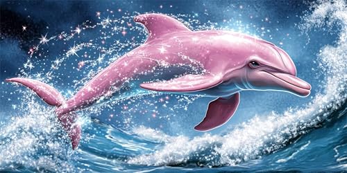 Tier Diamond Painting Kinder, Diamond Painting Erwachsene groß Delphin, Diamant Malerei Set, 5D Diamant Kunst Bilder Anfänger, DIY Mosaikherstellung Bastelset, Wanddekoration für Zuhause 25x50cm H-9 Tier Diamond Painting Kinder, Diamond Painting Erwachsene groß Delphin, Diamant Malerei Set, 5D Diamant Kunst Bilder Anfänger, DIY Mosaikherstellung Bastelset, Wanddekoration für Zuhause 25x50cm H-9 von FHFFTZSC
