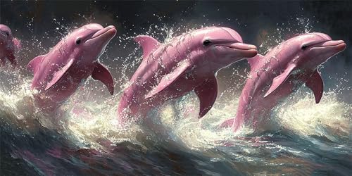 Tier Diamond Painting Kinder, Diamond Painting Erwachsene groß Delphin, Diamant Malerei Set, 5D Diamant Kunst Bilder Anfänger, DIY Mosaikherstellung Bastelset, Wanddekoration für Zuhause 70x140cm H-10 Tier Diamond Painting Kinder, Diamond Painting Erwachsene groß Delphin, Diamant Malerei Set, 5D Diamant Kunst Bilder Anfänger, DIY Mosaikherstellung Bastelset, Wanddekoration für Zuhause 70x140cm H-10 von FHFFTZSC