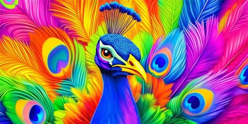 Tier Diamond Painting Kinder, Diamond Painting Erwachsene groß Pfau, Diamant Malerei Set, 5D Diamant Kunst Bilder Anfänger, DIY Mosaikherstellung Bastelset, Wanddekoration für Zuhause 25x50cm H-18 von FHFFTZSC