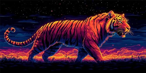 Tier Diamond Painting Kinder, Diamond Painting Erwachsene groß Tiger, Diamant Malerei Set, 5D Diamant Kunst Bilder Anfänger, DIY Mosaikherstellung Bastelset, Wanddekoration für Zuhause 25x50cm H-26 Tier Diamond Painting Kinder, Diamond Painting Erwachsene groß Tiger, Diamant Malerei Set, 5D Diamant Kunst Bilder Anfänger, DIY Mosaikherstellung Bastelset, Wanddekoration für Zuhause 25x50cm H-26 von FHFFTZSC