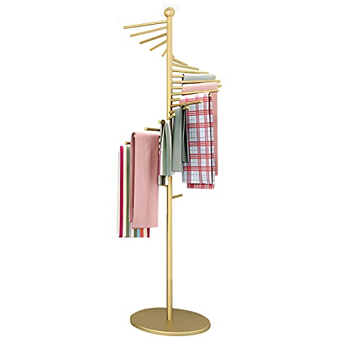 FHSLKXIM Bodenstehender Schalhalter-Organizer Mit Großer Kapazität, Goldenes Spiraldesign, Mehrzweck-Aufbewahrungsständer Für Schals/Stoffe/Geschenkpapier, 170 cm von FHSLKXIM