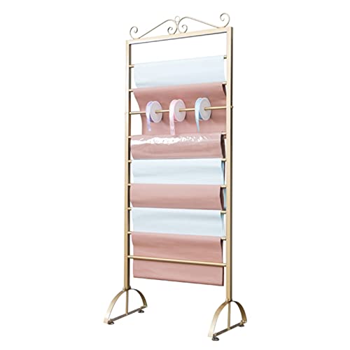 FHSLKXIM Hoher, Robuster Schalständer/Aufbewahrungsorganisator Für Geschenkpapier/Bänder, Freistehendes 9-Stufiges Metall-Präsentationsregal Für Seidenschals/Handtücher/Tücher, Gold, Länge 90 cm FHSLKXIM Hoher, Robuster Schalständer/Aufbewahrungsorganisator Für Geschenkpapier/Bänder, Freistehendes 9-Stufiges Metall-Präsentationsregal Für Seidenschals/Handtücher/Tücher, Gold, Länge 90 cm von FHSLKXIM
