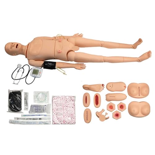 FHSLKXIM Krankenpflegepuppe Für Die Patientenversorgung, Geriatriepuppe, Modellpuppe, Patientenaufklärung, Lehrmodell, Männlich, Weiblich, Ganzkörperpuppe (Männlich) von FHSLKXIM