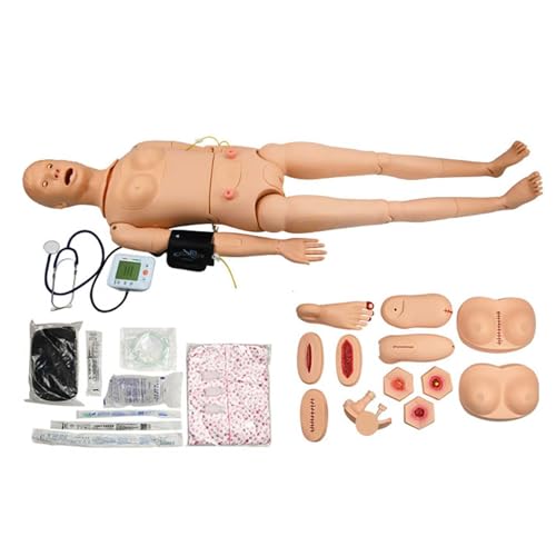 FHSLKXIM Krankenpflegepuppe Für Die Patientenversorgung, Geriatriepuppe, Modellpuppe, Patientenaufklärung, Lehrmodell, Männlich/Weiblich, Ganzkörperpuppe (Weiblich) von FHSLKXIM
