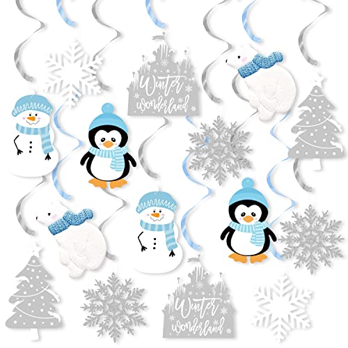 Winter Wonderland Party Hängende Dekorationen, Winter Onederland Geburtstagsdekorationen, Weihnachten Schneeflocke Eisbär Schneemann Pinguin Hängende Ornamente für Winter Babyparty Weihnachten Party von FHzytg