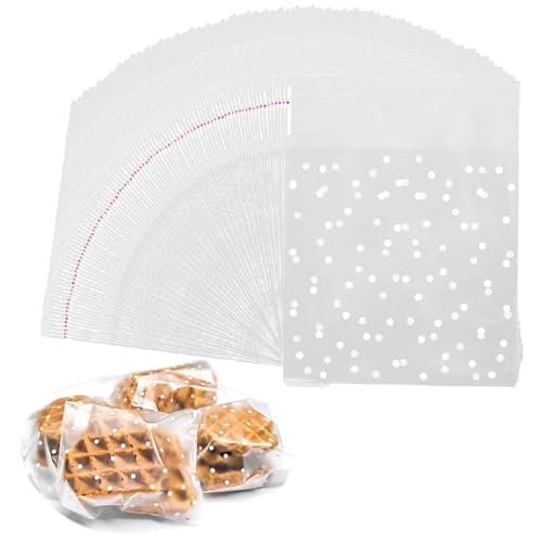 200 Stück Selbstklebend Plastiktüten, Selbstklebend Cellophantüten, lebensmittelechte Kekstüten, Durchsichtige Süßigkeitentüten aus Kunststoff, für Bäckerei, Kekse, Süßigkeiten, Kekse 200 Stück Selbstklebend Plastiktüten, Selbstklebend Cellophantüten, lebensmittelechte Kekstüten, Durchsichtige Süßigkeitentüten aus Kunststoff, für Bäckerei, Kekse, Süßigkeiten, Kekse von FIBOUND