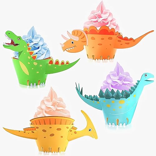24 Stück Dinosaurier Cupcake Wrapper, Dino Muffin Wrapper, Dino Kuchen Cupcake Dekoration, Dinosaurier Cake Wrapper, Dinosaurier Kuchen Dekoration Papier, für Kinder Party Dinosaurier Geburtstag Deko 24 Stück Dinosaurier Cupcake Wrapper, Dino Muffin Wrapper, Dino Kuchen Cupcake Dekoration, Dinosaurier Cake Wrapper, Dinosaurier Kuchen Dekoration Papier, für Kinder Party Dinosaurier Geburtstag Deko von FIBOUND