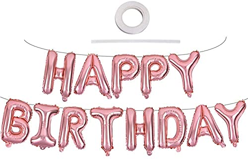 3D Gold Schriftzug Luftballons Metallic Deko zum Geburtstag Party Kindergeburtstag Happy Birthday Dekoration,Riesen Folienballon Banner,Deko zum Geburtstag-Roségold 3D Gold Schriftzug Luftballons Metallic Deko zum Geburtstag Party Kindergeburtstag Happy Birthday Dekoration,Riesen Folienballon Banner,Deko zum Geburtstag-Roségold von FIBOUND