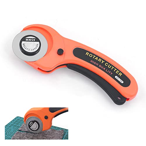FIBOUND 45mm Rotationsschneider Stoffschneider, Edelstahl Klinge, Rollschneider Set, Ergonomischer Griff, zum Schneiden von Stoffen, Karten, Papier, Leder FIBOUND 45mm Rotationsschneider Stoffschneider, Edelstahl Klinge, Rollschneider Set, Ergonomischer Griff, zum Schneiden von Stoffen, Karten, Papier, Leder von FIBOUND