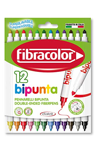 FIBRACOLOR Bispitze, Packung mit 12 Fasermalern und superwaschbaren Spitzen FIBRACOLOR Bispitze, Packung mit 12 Fasermalern und superwaschbaren Spitzen von FIBRACOLOR