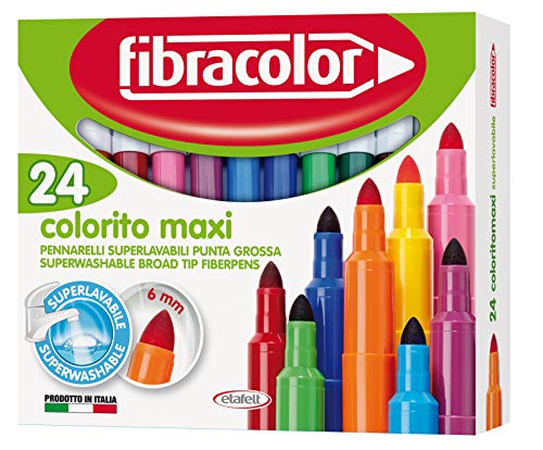 FIBRACOLOR Colorito Maxi Marker, 24 Farben, große Spitze, super waschbar FIBRACOLOR Colorito Maxi Marker, 24 Farben, große Spitze, super waschbar von FIBRACOLOR