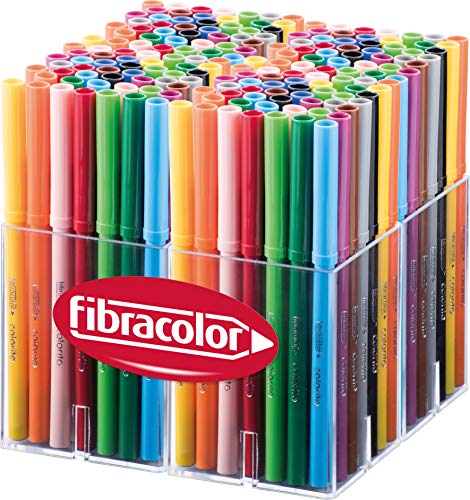 FIBRACOLOR Colorito Multiscachtel 180 Filzstifte feine Spitze superabwaschbar von FIBRACOLOR