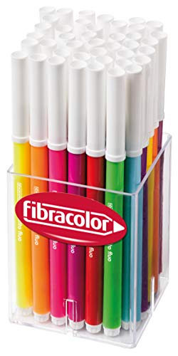 Fibracolor Colorito Fluo Dose 32 Fasermaler mit fluoreszierender Spitze superabwaschbar von FIBRACOLOR