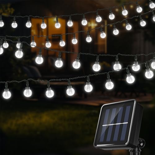 1 x 100/60/40/20 LED Solar-Lichterkette für den Außenbereich, wasserdicht, Kristallkugel-Lichter mit 8 Modi, solarbetriebene Terrassenlichter für Garten, Hof, Veranda, Hochzeit, Party, Dekor (warmweiß 1 x 100/60/40/20 LED Solar-Lichterkette für den Außenbereich, wasserdicht, Kristallkugel-Lichter mit 8 Modi, solarbetriebene Terrassenlichter für Garten, Hof, Veranda, Hochzeit, Party, Dekor (warmweiß von FIBRAVE