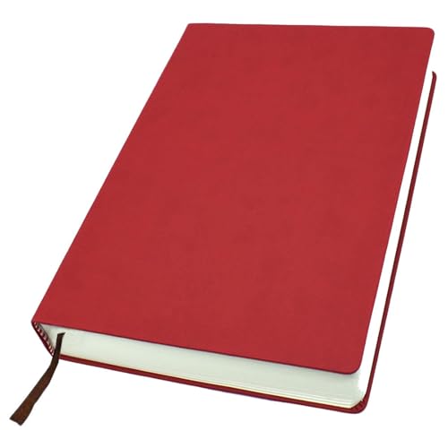 FIDFDID Ultra-dick Blank Notebook Leder Hardcover Skizzenbuch Hartes Leder Cover Skizzenbuch PU Leder HardCover Dickes Tagebuch(A6, Rot) von FIDFDID