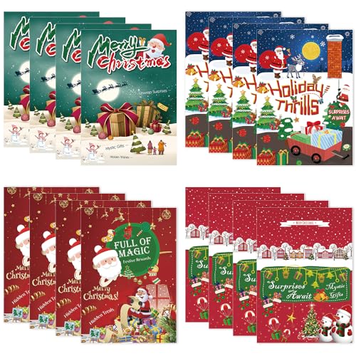 FIDWALL 16 Weihnachts-Rubbelkarten für Kinder und Erwachsene, Spiel-Lotterielose, Personalisierte Partyeinladungen, Überraschungen beim Freirubbeln, Geschenkbox mit Rentiersocken von FIDWALL