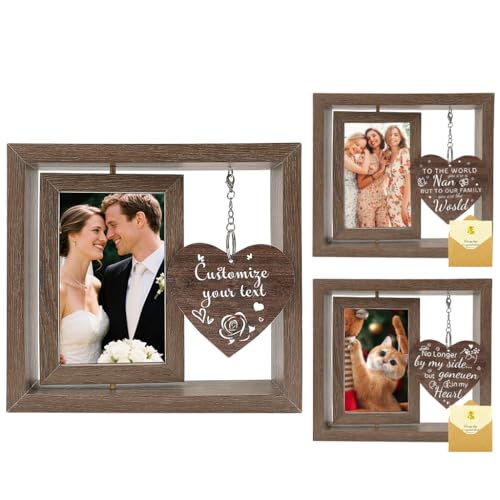 Personalisierter Rotierender Bilderrahmen mit Herz-Anhänger, Fotorahmen 10x15 cm für Hochzeit, Jubiläum, Geburtstag, Haustiere, Familie, Bilderrahmen Holz, Bilderrahmen Hochzeit personalisiert Personalisierter Rotierender Bilderrahmen mit Herz-Anhänger, Fotorahmen 10x15 cm für Hochzeit, Jubiläum, Geburtstag, Haustiere, Familie, Bilderrahmen Holz, Bilderrahmen Hochzeit personalisiert von FIDWALL