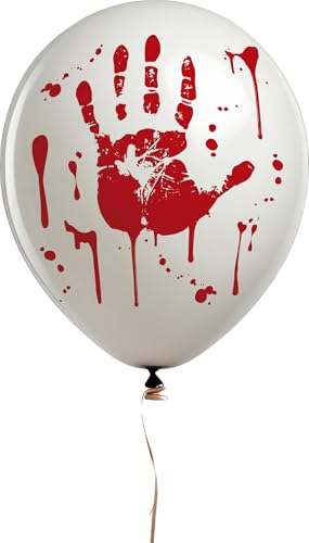 FIESTAS GUIRCA | 10 Blutige Handabdruck Luftballons (30 cm) - Halloween Dekoration und Kostümparty Deko - Ideal für Geisterfeiern und Themen-Events - Weiß von FIESTAS GUIRCA