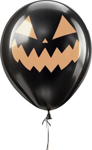 FIESTAS GUIRCA | 10 Luftballons mit Kürbisgesicht (30 cm) - Halloween Dekoration und Kostümparty - Ideal für Geisterfeiern und Themen-Events - Für alle Nutzer - Schwarz von FIESTAS GUIRCA