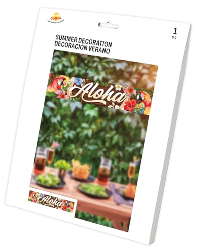 FIESTAS GUIRCA | Aloha Sommer Stoffbanner (290x150 cm) - Wand-, Tür- und Fensterdekoration für Abschlussfeiern und Sommerfeste - Ideal für Hawaiianische Themen und Feiern - Mehrfarbig von FIESTAS GUIRCA