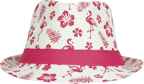 FIESTAS GUIRCA | Flamingo Sommerhut (Einheitsgröße) - Partyzubehör für Sommerfeiern und Graduierungen - Ideal für Hawaii- und Tropen-Themen - Natur und Rosa von FIESTAS GUIRCA