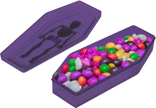 FIESTAS GUIRCA | Lila PVC Sarg Box (19x9 cm) - Spielzeug für Halloween und Mottopartys - Ideal als Halloween Mitgebsel für Süßes oder Sauerers von FIESTAS GUIRCA