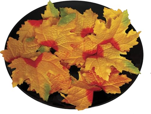 FIESTAS GUIRCA | Orange Kürbisblätter (9-10 cm) - Halloween- und Gruselfest-Dekoration - Gruseliges Zubehör für Feiern und Events - Ideal für dunkle Umgebungen - Orange von FIESTAS GUIRCA